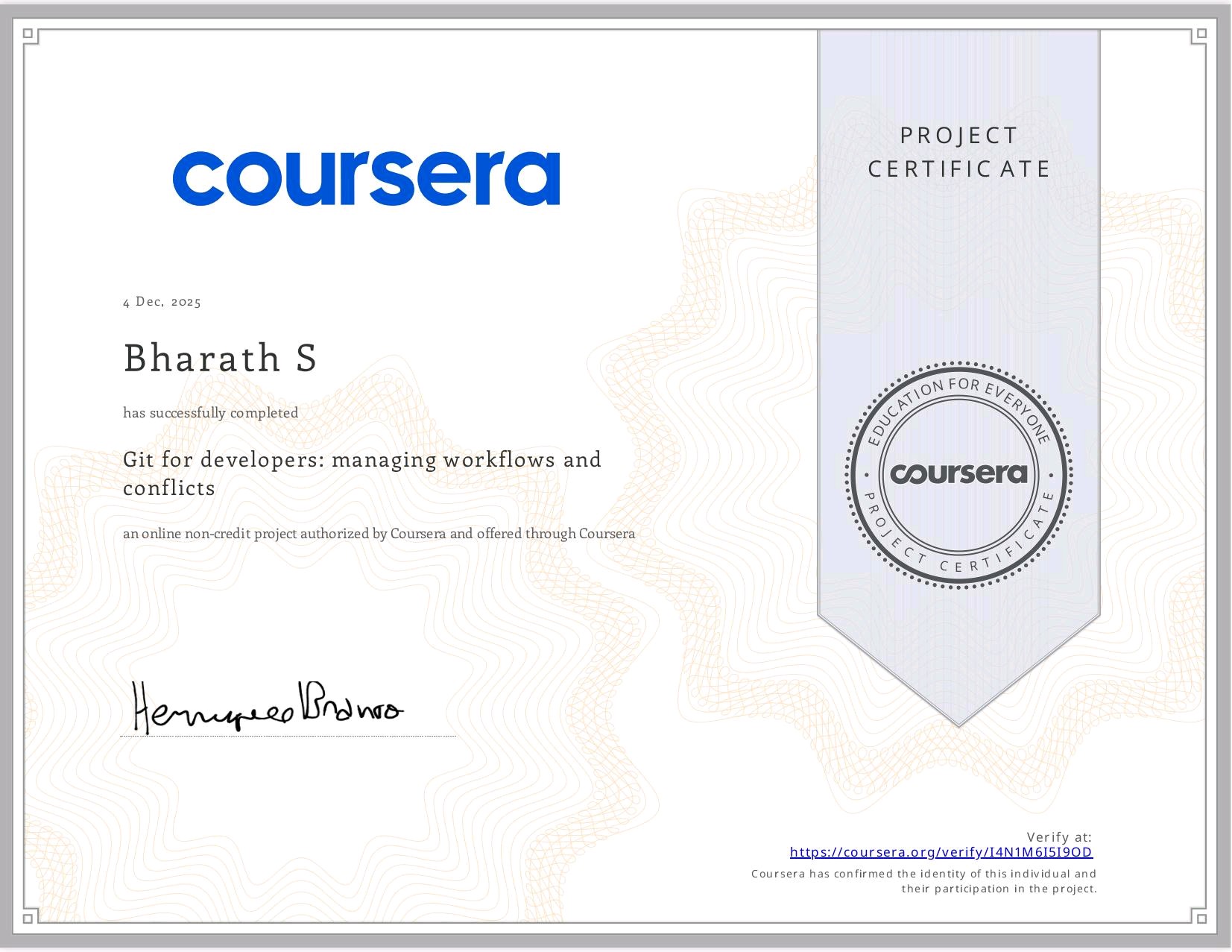 Git for Developers - Coursera