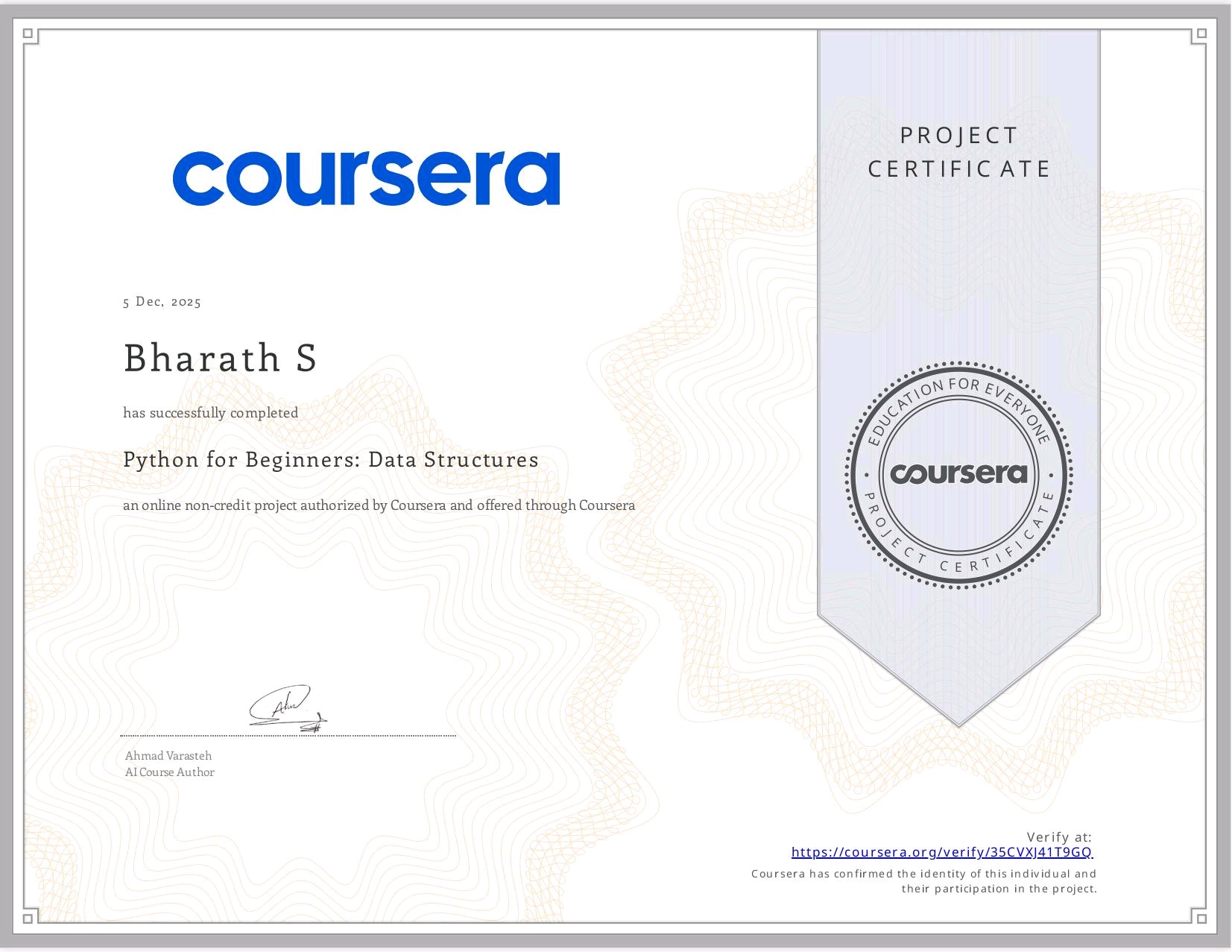 Python Data Structures - Coursera